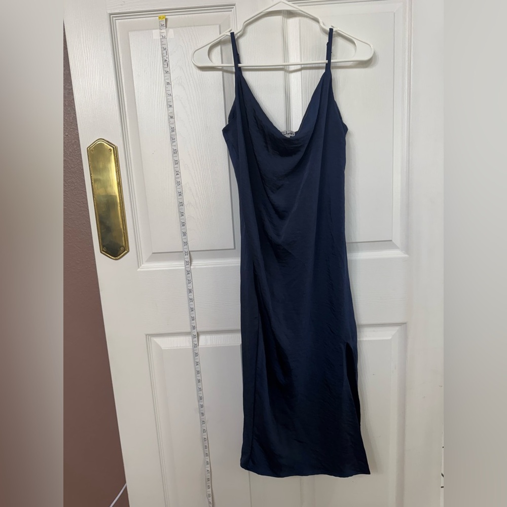 Elegant Navy Blue Slip Dress